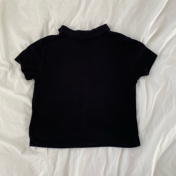 Garage Black Cropped Polo Tee - Picture 3 of 5